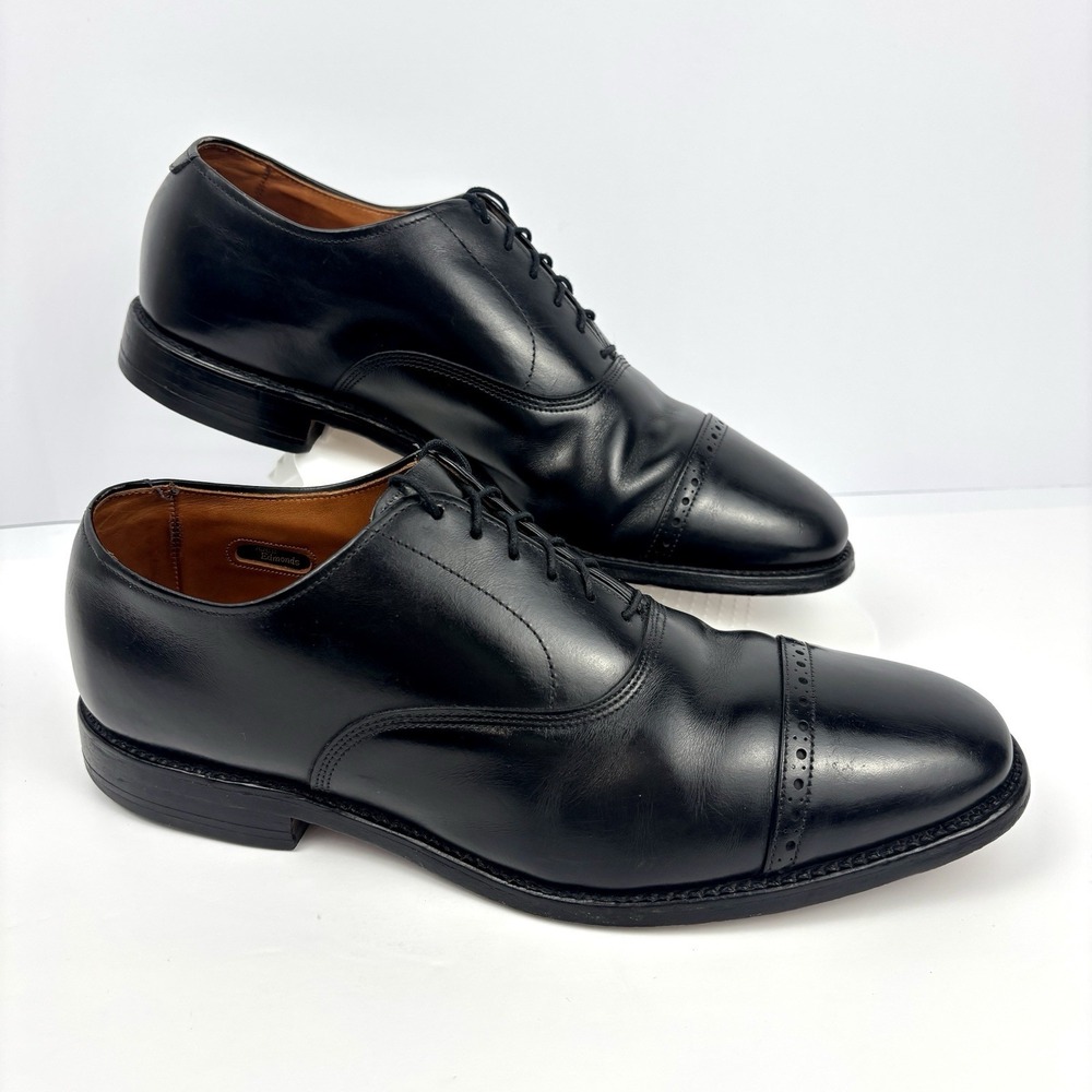 Allen Edmonds Byron Black Leather Cap Toe Oxford Dress Shoes Men's 10D USA - Picture 2 of 16